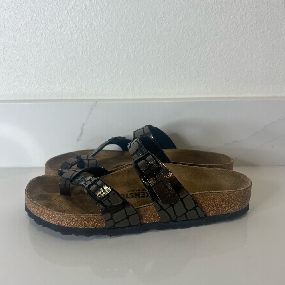 Birkenstock Mayari Croc‑Print Double Strap Sandal Slip-On  EU 37 / US 6